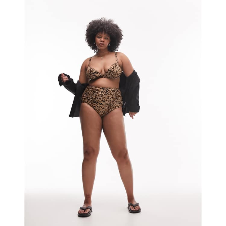 High waist bikini leopard sale