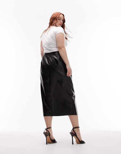 Leren midi rok new arrivals