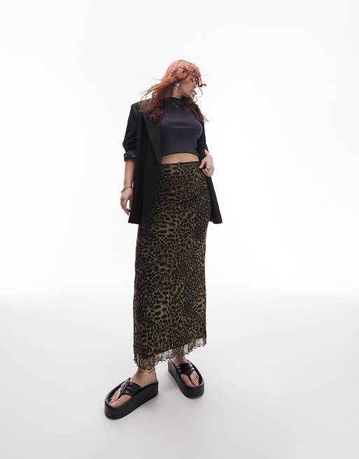 Leopard maxi outlet skirt topshop