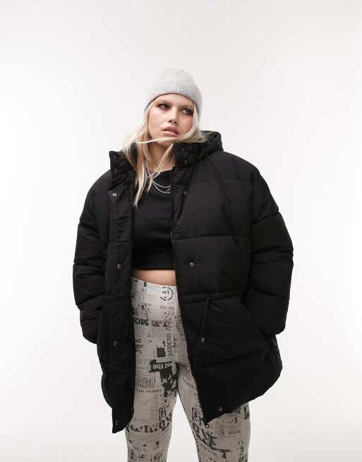 Hip length store puffer jacket