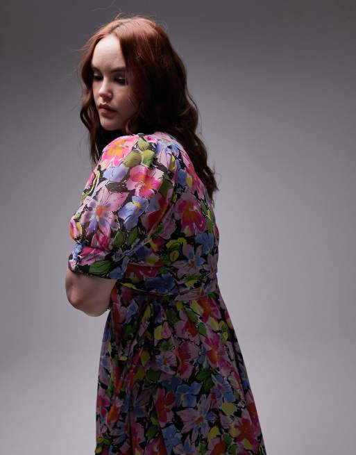 topshop floral wrap midi dress Topshop wrap midi dress in floral print