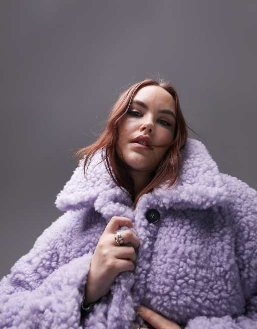 Topshop lilac 2025 faux fur coat