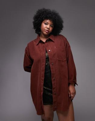 Tops by Topshop Curve Welcome to the next phase of Topshop Spread collar Button placket Chest pocket Oversized fit