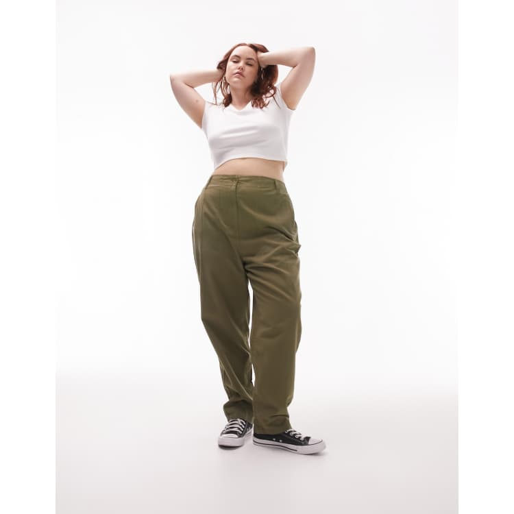 Pantalon carotte 2025 kaki
