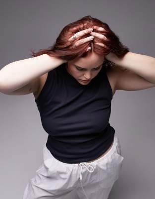 Topshop Curve Topshop Curve slim vest in slate-Grey