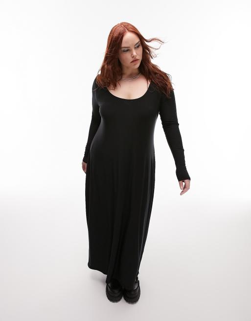 Topshop black outlet long dress