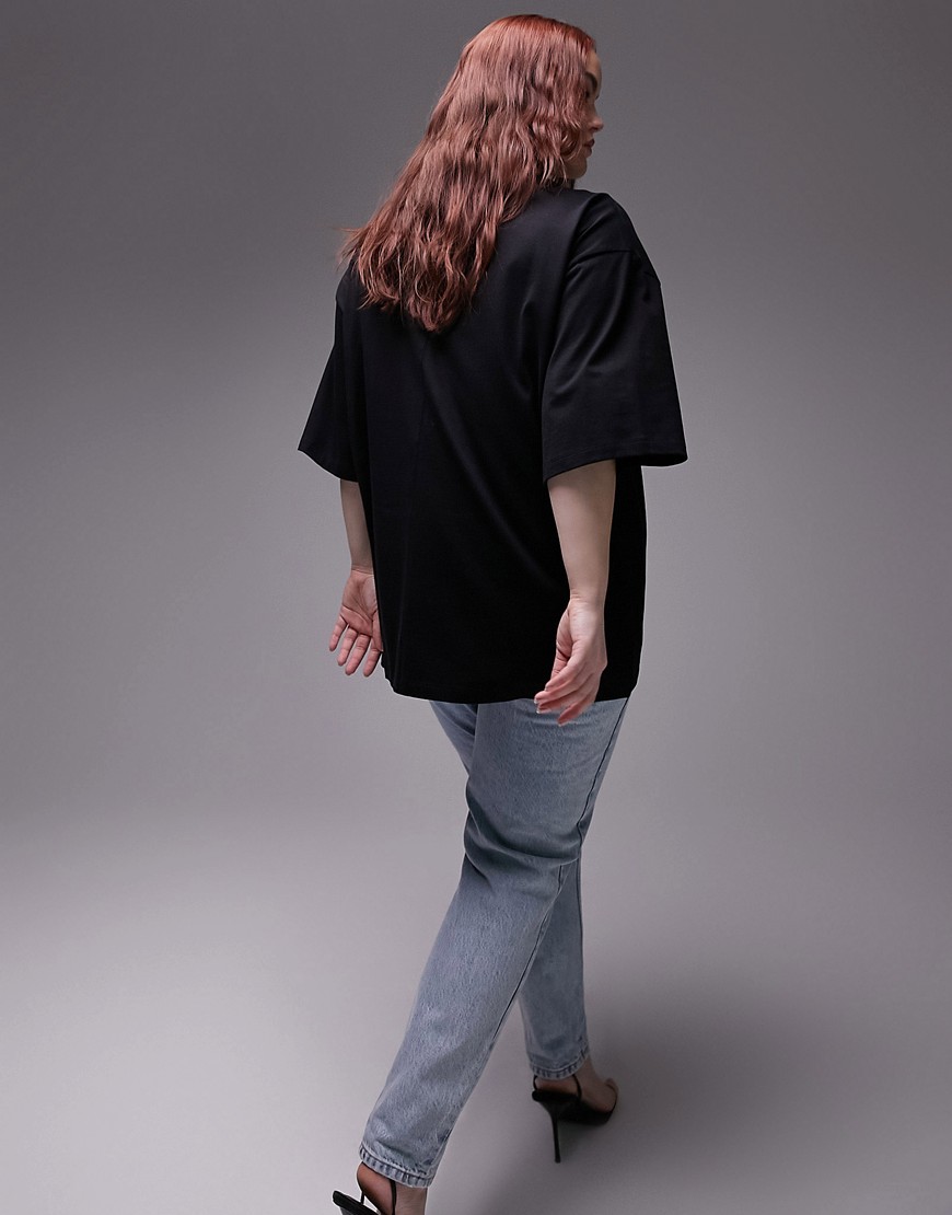 T-shirt oversize nera-Black - Topshop Curve T-shirt donna  - immagine1