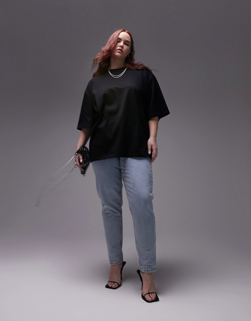T-shirt oversize nera-Black - Topshop Curve T-shirt donna  - immagine2