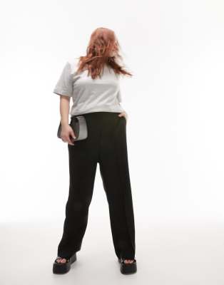 Topshop Elasticated Pinseam Tailored Jogger In Black In Black