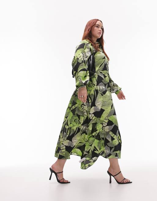 Topshop green print dress sale