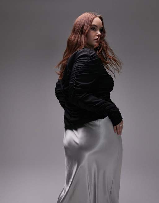  Topshop Curve - Top froncé à manches longues - Noir, 2 de 4