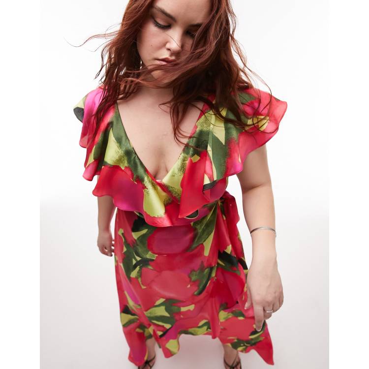 Topshop red hot sale wrap dress