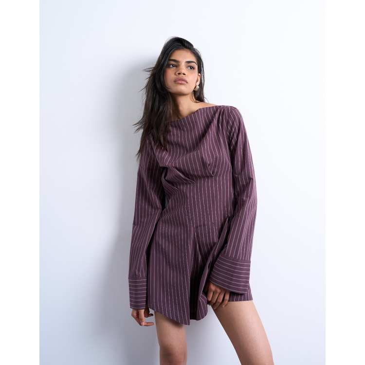 burgundy stripe dress Rhiannon Burgundy Stripe Knit Maxi Dress - US 6