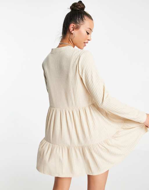 topshop cut and sew dress Topshop cut and sew tiered chuck dress on in cream
