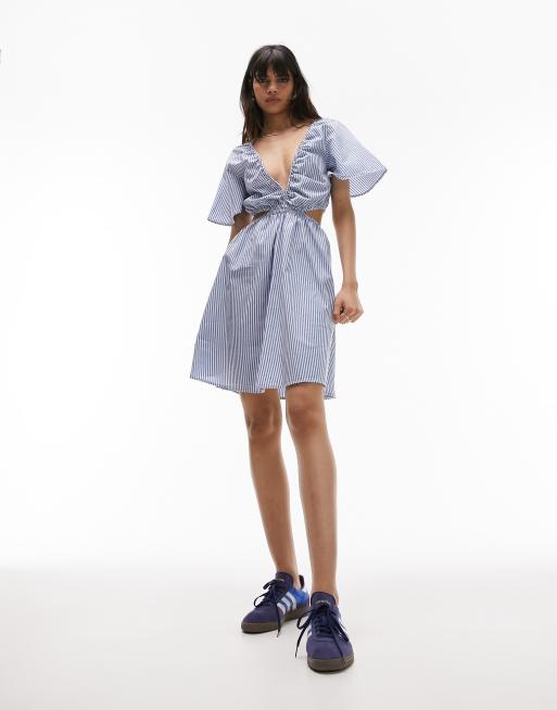 topshop blue cut out dress Topshop Blue Paisley Cutout Dress