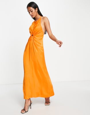 Orange Halter Dress