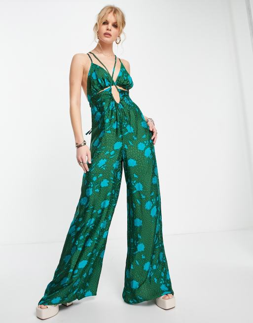 Green cut hot sale out jumpsuit