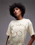 [Topshop] Topshop cutwork limoncello oversized tee in buttermilk-Yellow M Buttermilk