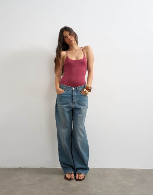 Topshop - Cyprus - Badpak met glitter in aubergine, 2 van 4