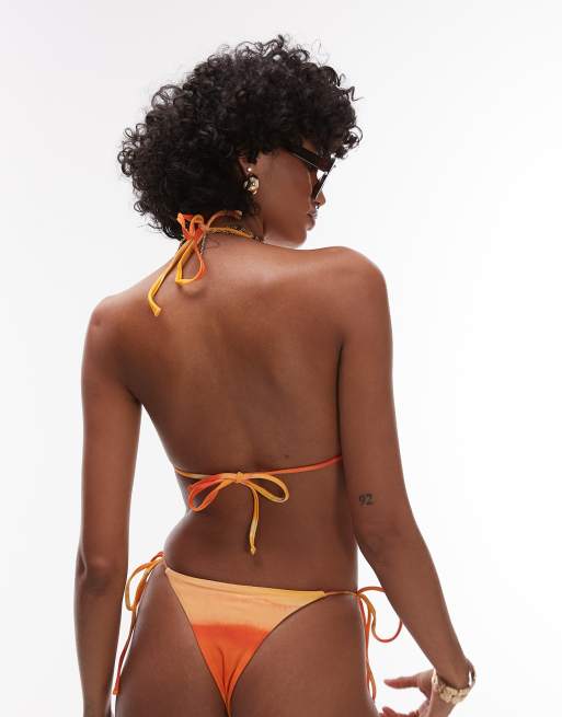 Topshop - Cyprus - Haut de bikini triangle à imprimé coucher de soleil - Multicolore, 4 de 4