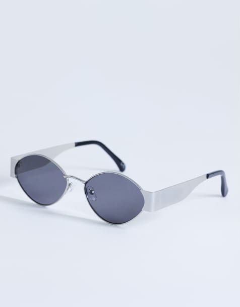 Topshop Cyprus metal frame sunglasses in silver - view 1
