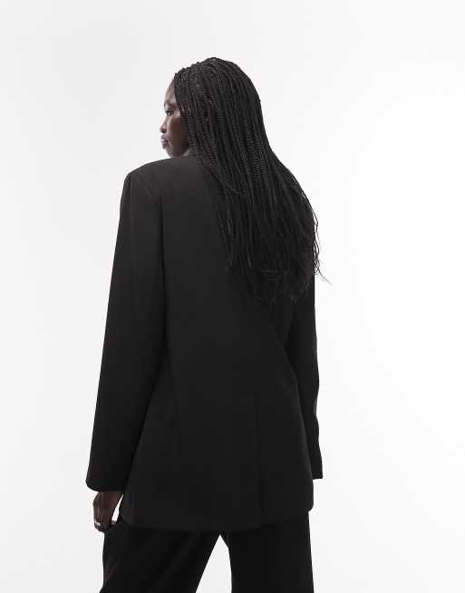 Topshop – Czarna marynarka o luźnym kroju, 3 z 4