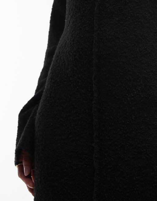 Topshop – Czarna sukienka maxi z dzianiny boucle, 4 z 4