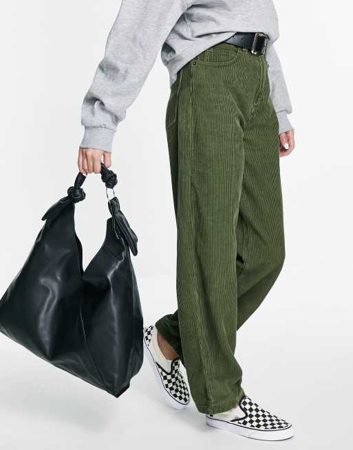 Topshop – Czarna torebka na ramię o bardzo luźnym kroju z węzłem na pasku