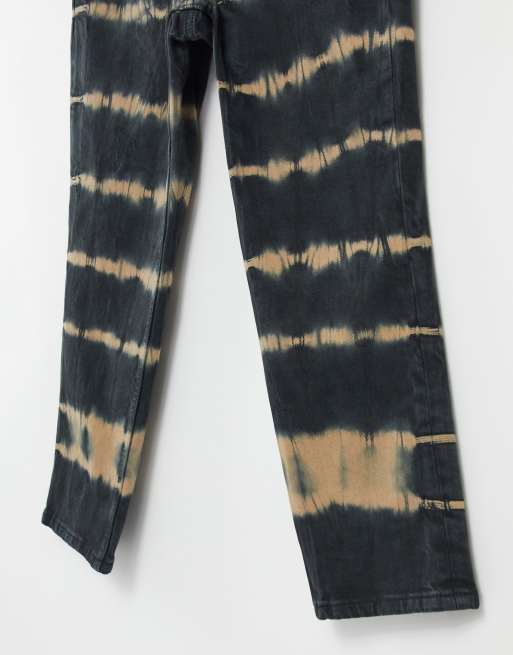 Topshop – Czarne jeansy z prostymi nogawkami i efektem tie-dye, 4 z 4
