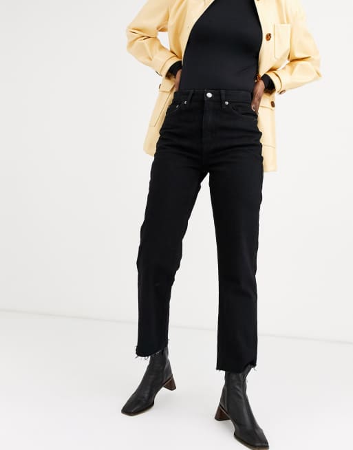 Topshop – Czarne jeansy z prostymi nogawkami, 4 z 4