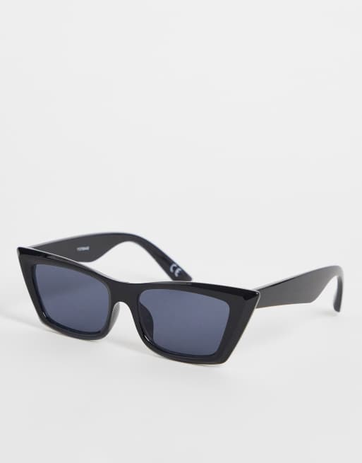 Topshop – Czarne okulary przeciwsłoneczne typu kocie oczy z tworzywa sztucznego 