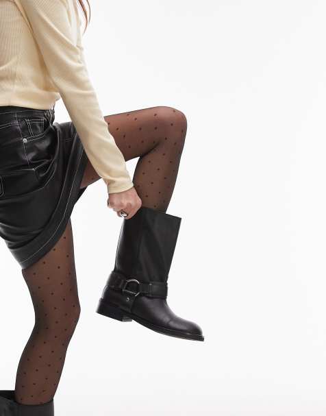 Topshop – Czarne rajstopy w groszki - view 1