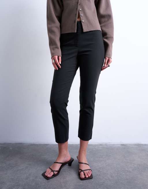 Topshop – Czarne spodnie capri z bengaliny o długości 3/4, 5 z 5