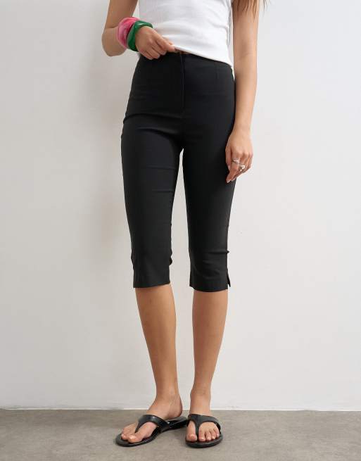 Topshop – Czarne spodnie capri z bengaliny, 3 z 5