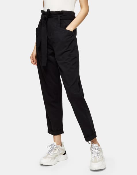 Topshop utility pants in black