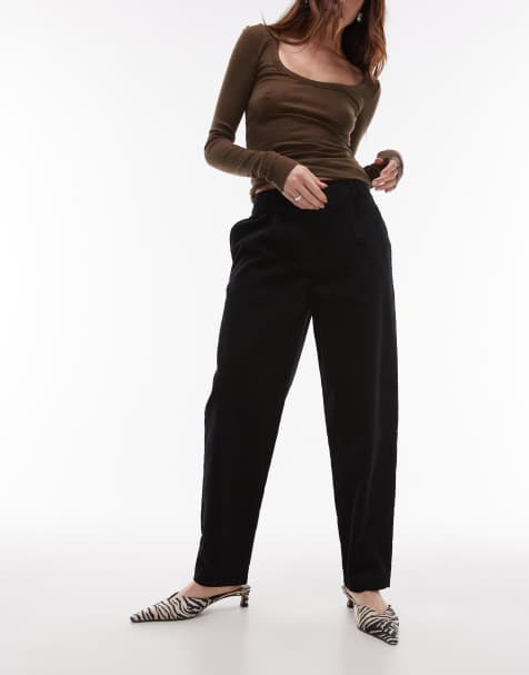 Topshop cord peg trouser in black