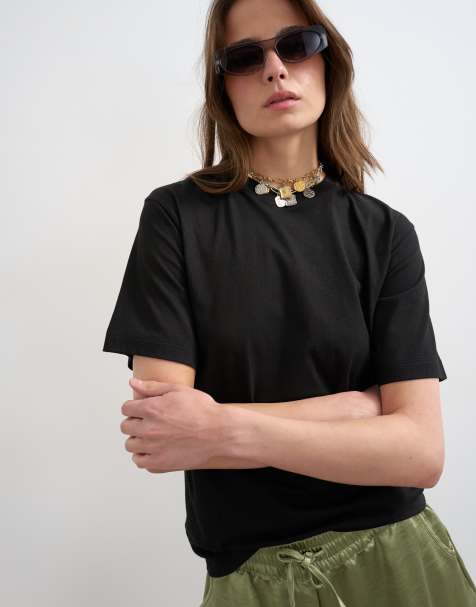 Topshop – Czarny luźny T-shirt - view 1