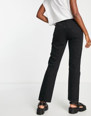 topshop washed black dad jeans