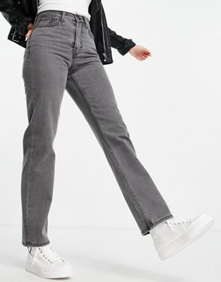 Topshop – Dad-Jeans aus recycelter Baumwolle in Rauchgrau