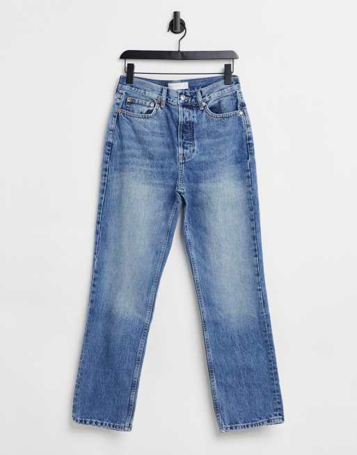Topshop dad jeans in mid blue