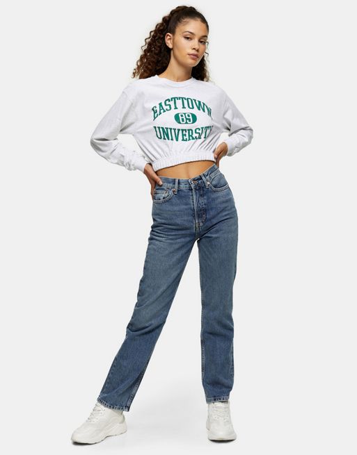 Topshop Dad jeans in mid blue