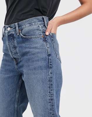 topshop mid blue dad jeans