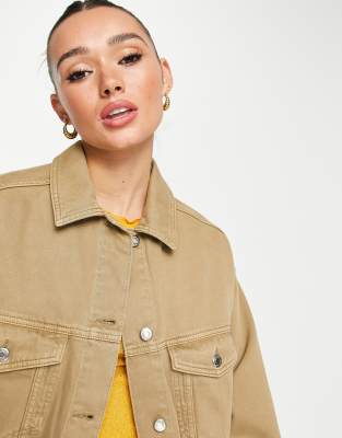 Yellow denim jacket sales topshop