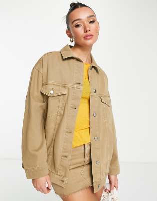 topshop khaki denim jacket