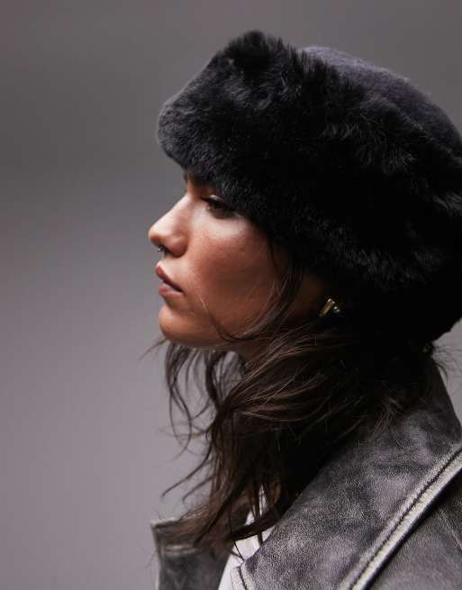 Fur trim hot sale hat