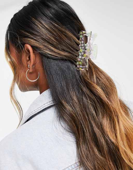 Topshop daisy hair claw clip in iridescent clear