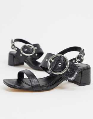 block buckle heels