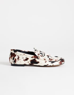 Topshop Daniel Flat Square Toe Loafer In White