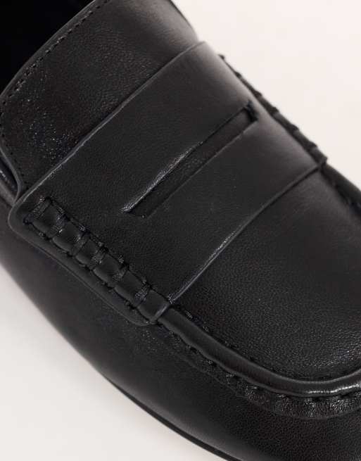 Topshop Daniel loafer i ægte læder med flad firkantet tå i sort, 2 af 4