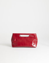 Topshop Daniel medium rectangle grab bag in red croc